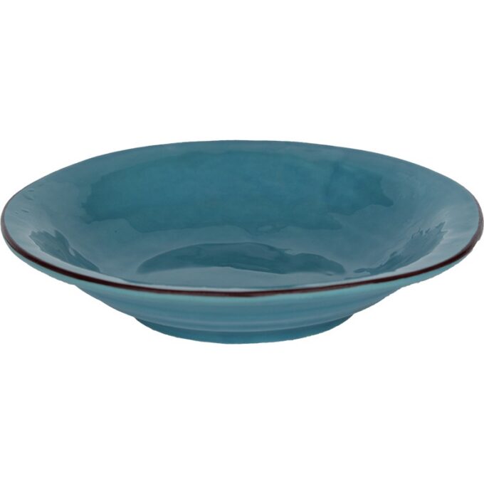 Piatto fondo ceramica TURCHESE - IMPERFETTI