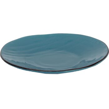 Piatto piano ceramica TURCHESE - IMPERFETTI