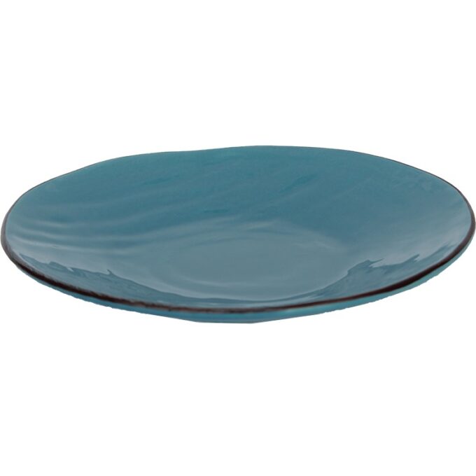 Piatto piano ceramica TURCHESE - IMPERFETTI