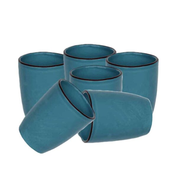 Bicchieri in ceramica TURCHESE - IMPERFETTI - Set 6 Pezzi