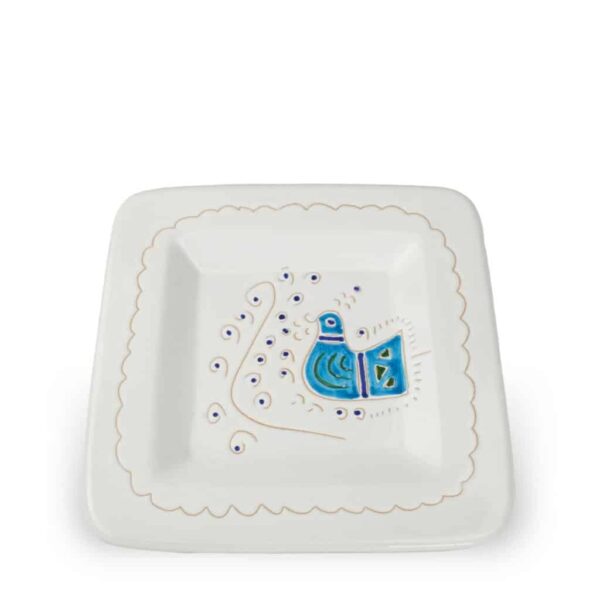 Piatto quadrato in ceramica PAVONCELLA SARDA