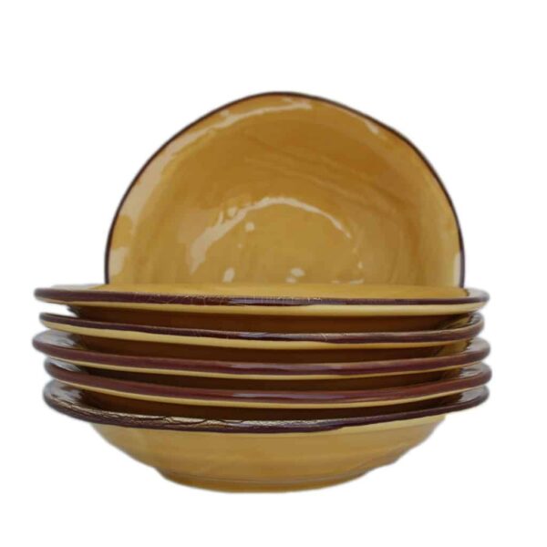 Piatto FONDO ceramica GIALLO - IMPERFETTI - Set 6 Pezzi