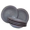 Piatto FONDO ceramica GRIGIO - IMPERFETTI - Set 6 Pezzi - immagine 3