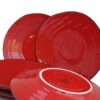 Piatto PIANO ceramica ROSSO - IMPERFETTI - Set 6 Pezzi - immagine 5