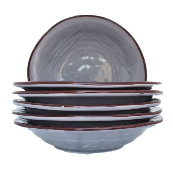 Piatto FONDO ceramica GRIGIO - IMPERFETTI - Set 6 Pezzi