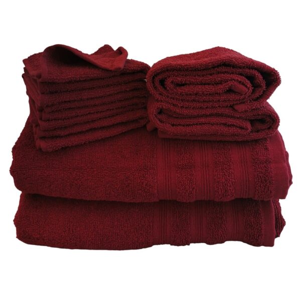 ASCIUGAMANI 100% COTONE - SET 8 PEZZI BORDEAUX