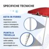 LELLO L'Ombrello - Ombrellone da Spiaggia - Anti raggi UV - immagine 3