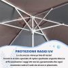 TORNADO - Ombrellone Antivento Anti UV - Poliestere e Alluminio - Diametro 220 cm - immagine 6