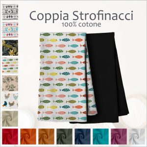 Coppia Strofinacci – 100% Cotone – diverse fantasie e colori