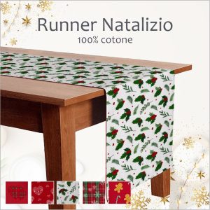 Runner Natalizio 100% Cotone – Diverse fantasie e colori