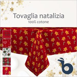 Tovaglia natalizia – 100% Cotone – Diverse fantasie e colori