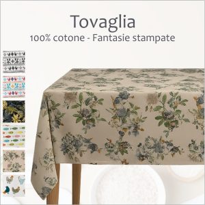 Tovaglia 100% cotone Ecosostenibile in cotone riciclato - Fantasie stampate